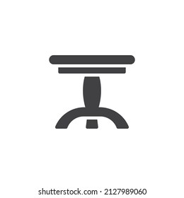 Round table vector icon. filled flat sign for mobile concept and web design. Table furniture glyph icon. Symbol, logo illustration. Vector graphics