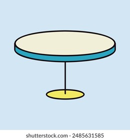 Round table vector icon. Graph symbol for furniture, web site and apps design, logo, app, UI