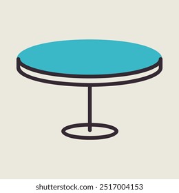 Round table vector icon. Graph symbol for furniture, web site and apps design, logo, app, UI