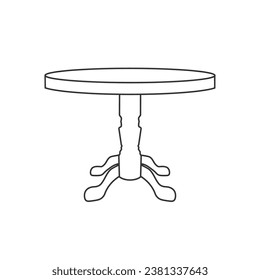 Round table vector line icon in flat. Vector