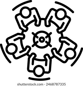 Round Table Vector Line Icon Design