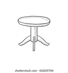 Round table vector sketch icon isolated on background. Hand drawn Round table icon. Round table sketch icon for infographic, website or app.