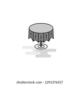 Round table Web Icon. Flat Line Filled Gray Icon Vector
