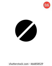 Round tablet Icon Flat Style Isolated Vector Illustration