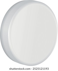 Round tablet white mockup. Blank realistic drug