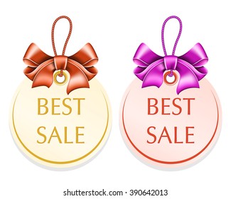 Round tag with bow