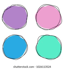 Round tag with color background. Element for invitation card, banner or poster graphic design