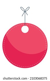 round tag on white background