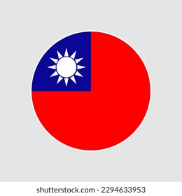 Round of Taiwanese flag vector icon. 