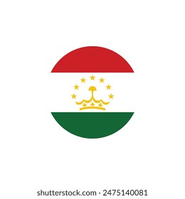 Round Tajikistan flag emblem design element