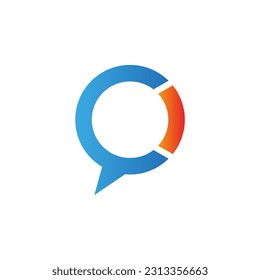 Round talk bubble sign logo vector image
