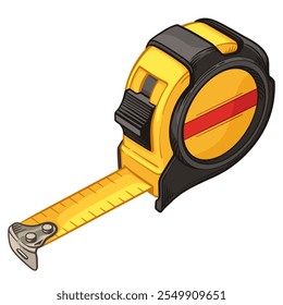Round tape measure for different measurements. Vector illustration of tape measure on white background.