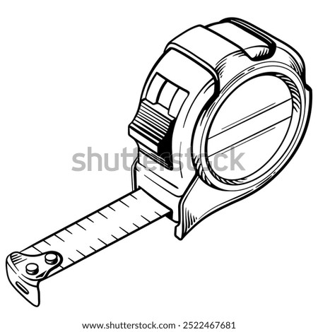 Round tape measure for different measurements. Vector illustration of tape measure on white background.