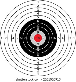 round target for air guns, vector drawing