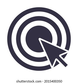 Round target arrow cursor vector icon. Choice customer sign. Eps 10 illustration