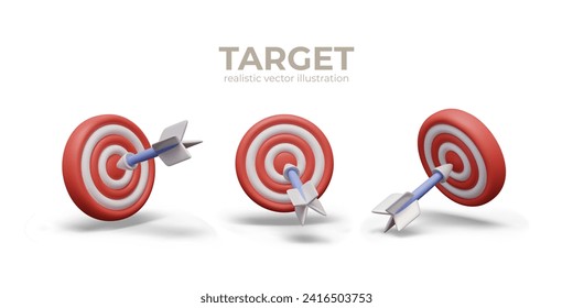 Round target, arrow hits bull eye. Defining target audience