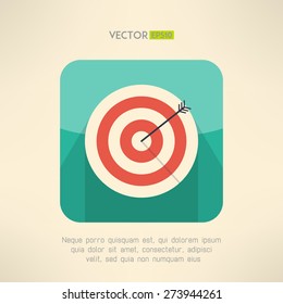 Round target board with arrow icon. Success and accuracy concept. Vector illustration