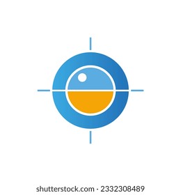Round target technology logo vector image
