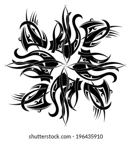 Round tattoo element. Vector illustration