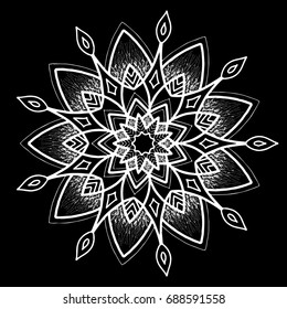 Round tattoo pattern Monophonic white