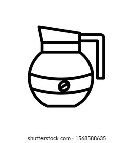 round teapot outline icon. vector illustration. Isolated on white background.