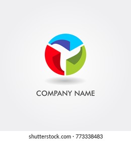 round technology colored logo