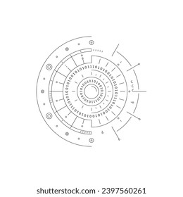 round technology interface. futuristic interface. interface concept for business, education