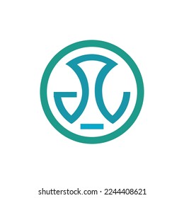 round technology logo design modern and simple design