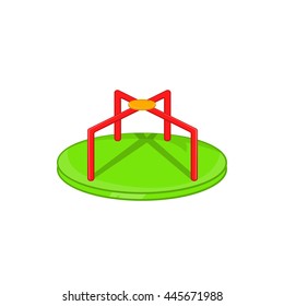 Round teeter icon in cartoon style isolated on white background. Entertainment for children symbol