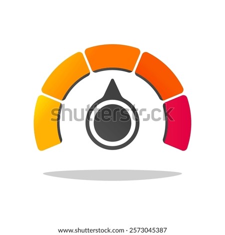 Round temperature gauge isolated on white background. 