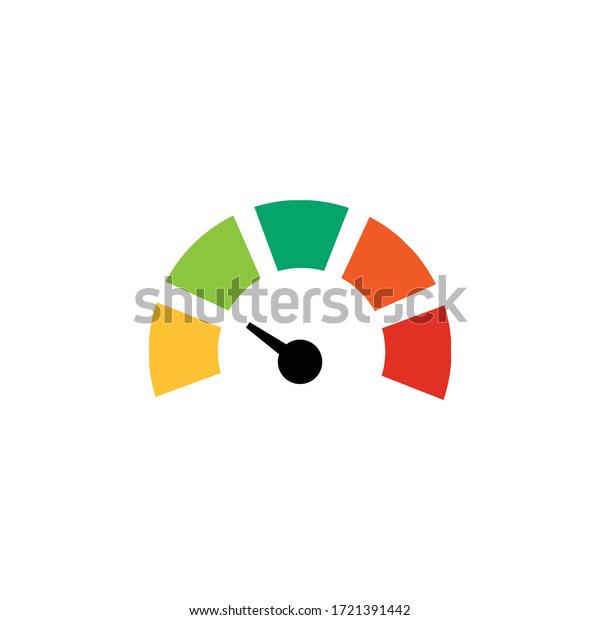 Round temperature
gauge, isolated on white background. Colored measuring semicircle
scale in flat style. Template of circle barometer or indicator.
Vector illustration EPS
10.