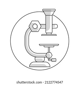 Round template medical research icon. Flat Art vector Illustration.