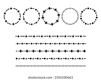 round templates. Geometric brushes for design.