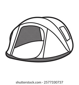 round tent image vector with window