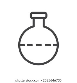 Round test tube icon Thin outline art symbol