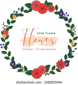 a round text box of flowers and leaves.