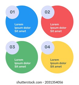 Round text infographic flat icon design