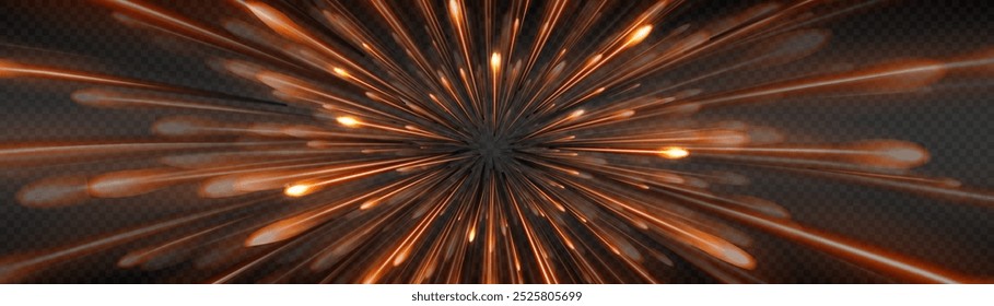 Textura redonda da luz de explosão de energia. Raios de luz de explosão. Ilustração vetorial abstrata. Emissão de energia brilhante do Big Bang. Ilustração vetorial.