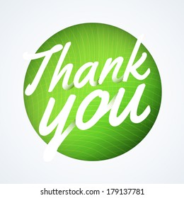 Round thank you speech bubble
