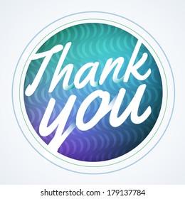 Round thank you speech bubble
