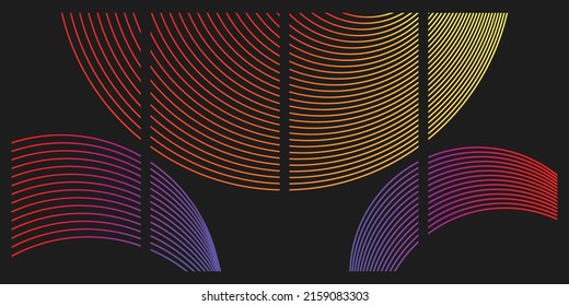 round thin line background template for banner, poster, or landing page