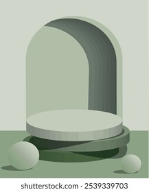 Round Three Podium with color background
