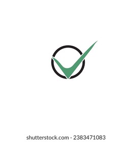 Round tick logo design vector royalty free image template 