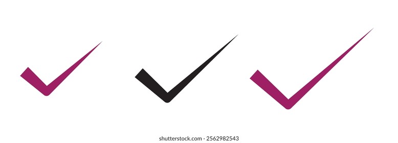 Round Tick mark Colors. Check box icon with correct, accept check mark icons tick box checked. Approve symbol. Mark Correct or Right.
