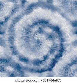 Round Tie Dye Boho. Blue Swirl Pattern. Spiral Japanese Tie Dye. Tie Dye Print Swirl. Vector Old Background. Dyed Circle Repeat. Seamless Stripe Shibori. Tiedye Peace. Denim Shibori Grunge.