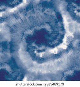 Round Tie Dye Brush. Seamless Abstract Indigo. Shibori Denim Repeat. Blue Swirl Watercolor. Spiral Tie Dye Tie Die. Dyed Tie Dye. Indigo Tiedye Batik. Spiral Old Background. Indigo Swirl Vector.