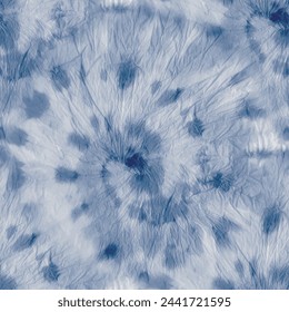 Round Tie Dye Brush. Spiral Seamless Tie Dye. Seamless Fabric Tie Die. Tie Dye Print Swirl. Blue Swirl Background. Circle Batik. Vector Old Pattern. Navy Circle Repeat. Dirty Gradient Grunge.