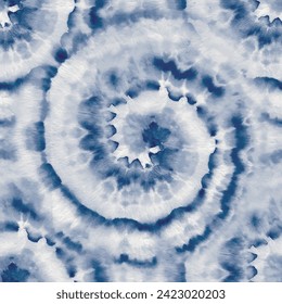 Round Tie Dye Shirt. Blue Swirl Pattern. Seamless Pastel Repeat. Tie Dye Print Swirl. Spiral Seamless Tie Dye. Circle Print. Dirty Abstract Grunge. Navy Circle Repeat. Vector Navy Background.