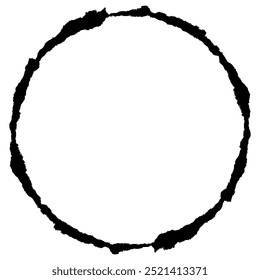 Round torn edge circle frame isolated
