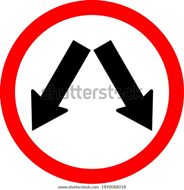 Round traffic sign, Keep\
right or left. Pass in the direction shown by the arrow sign - left\
or right.
